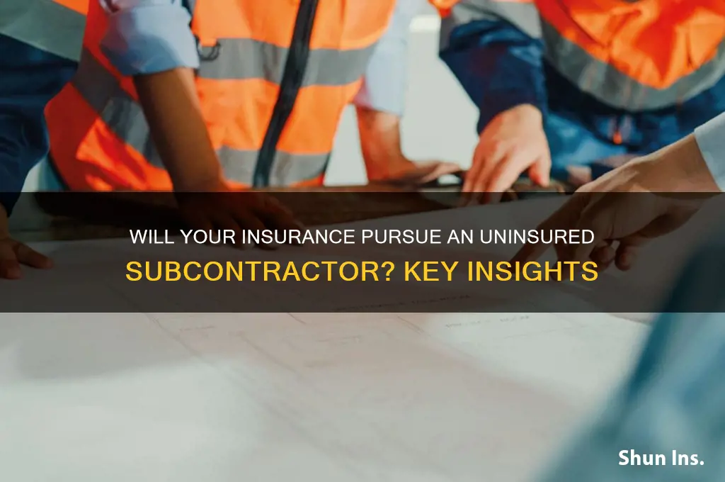 will my insurance company go after an uninsured subcontractor
